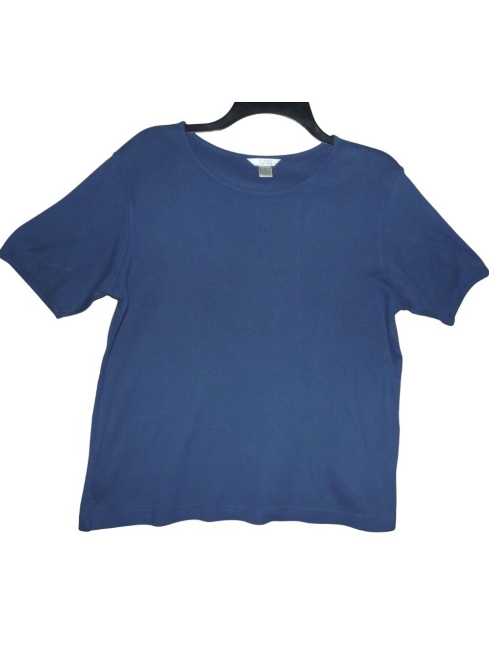 Christopher & Banks T-shirt Womens Size Medium Blue 100% cotton ribbed knit